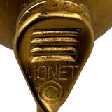 Monet Women Gold Tone Clip-On Earrings Round Vintage 1950s Signed Jewelry