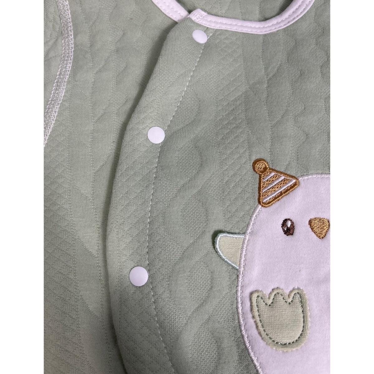 Chamie Toddler Boy's Blue White and Green Toddler Jumpsuit Set Sz 0M