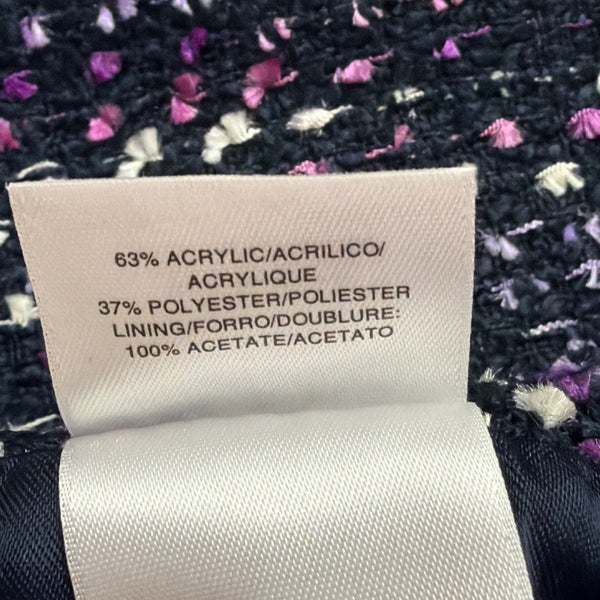 Albert Nipon Womens Purple/Black Tweed Skirt Suit Size 4