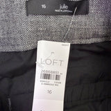 Loft Womens Gray Linen Blend Tapered Pants Tie Waist High Rise Size 16