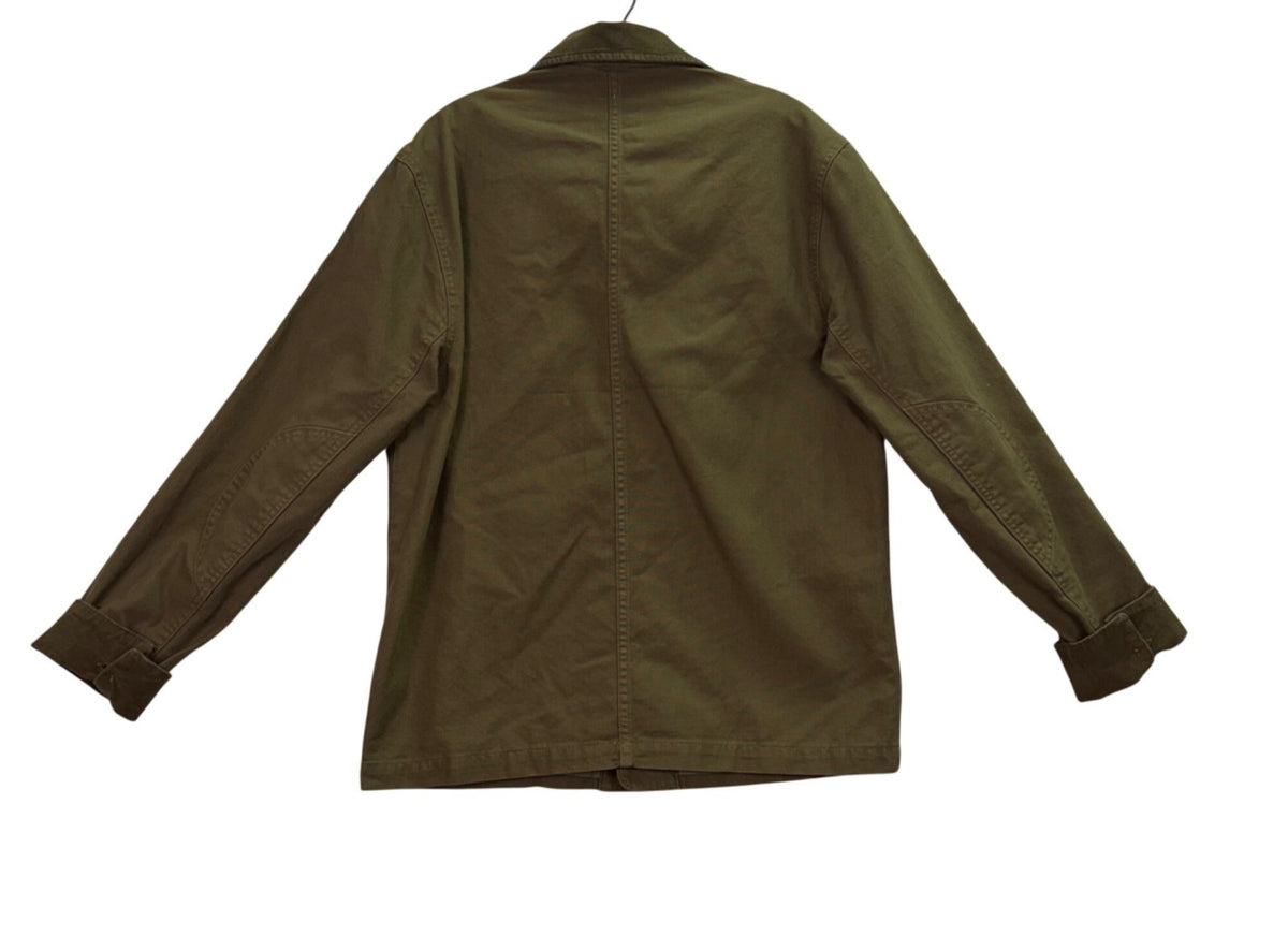 Everlane Mens Olive Green Organic Cotton Utility Jacket Button Up Sz S