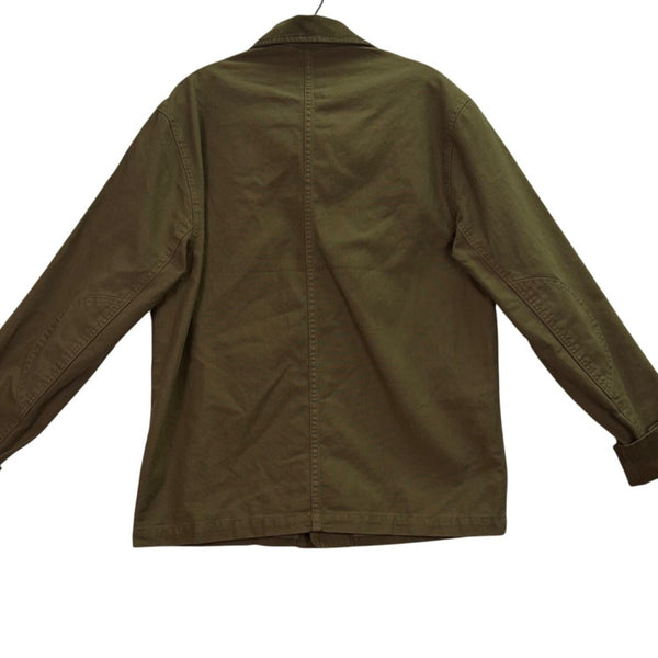 Everlane Mens Olive Green Organic Cotton Utility Jacket Button Up Sz S