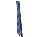 Michael Kors Mens Blue & Purple Plaid Silk Blend Neck Tie Elegant Business Style