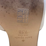 Kate Spade Women’s Beige & Pink Leather Phoebe Block Heel Slide Sandals Sz 7.5B