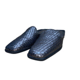 Murphy Men’s Silver Woven Leather Comfortable Handmade Slip-On Mules Size 9