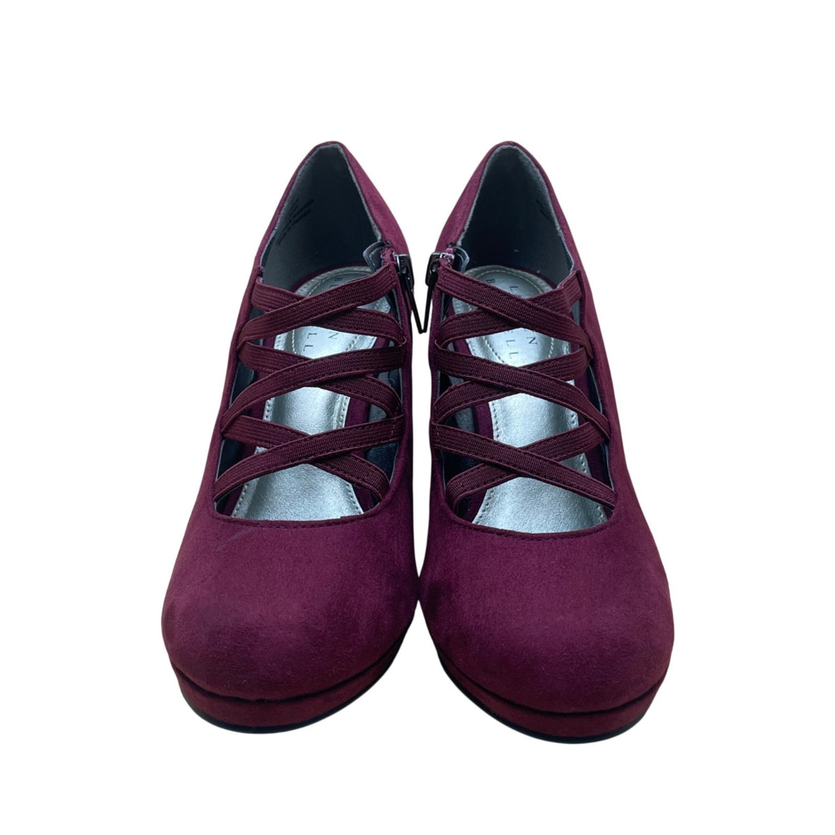 Lauren Blakwell Women’s Purple Suede Crisscross Strap Marika Platform Pumps Sz 7