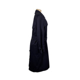 Navy Double-Breasted Womens Trench Coat Long Belted Cotton Blend Timele