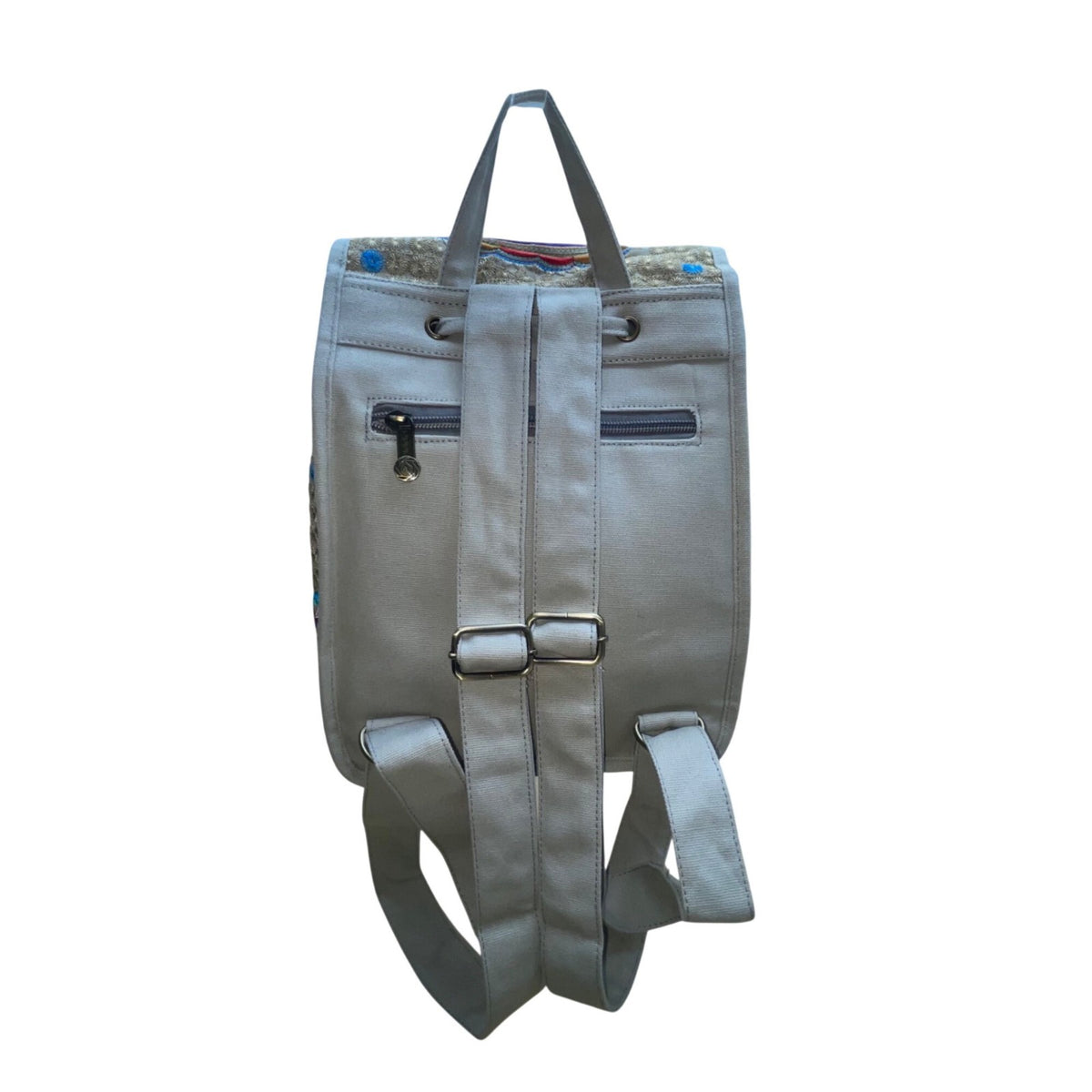 Embroidered Gary Canvas Adjustable Straps & Drawstring Closure Backpack