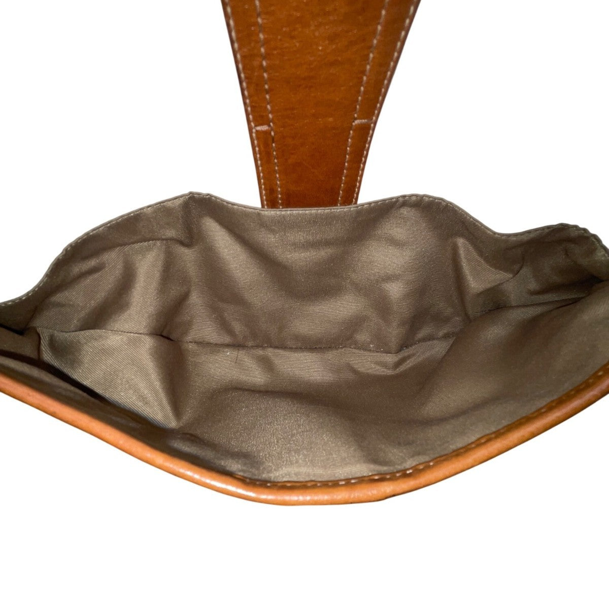 Coach Women’s White & Brown Leather Buckle Flap Detail Shoulder Bag