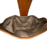 Coach Women’s White & Brown Leather Buckle Flap Detail Shoulder Bag