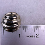 Vintage 925 Sterling Silver Clip-On Earrings Ribbed Modernist Design Jewelry