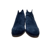 Vita Women’s Navy Blue Suede Slip-On Western Ankle Booties Size 8.5
