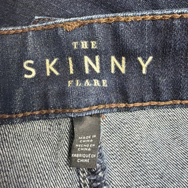 White House Black Market Womens Dark Blue Denim Skinny Flare Jeans Size 2