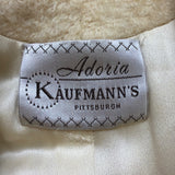 Adoria Kaufmanns Womens Beige Wool Coat Faux Fur Collar Button Closure Vintage