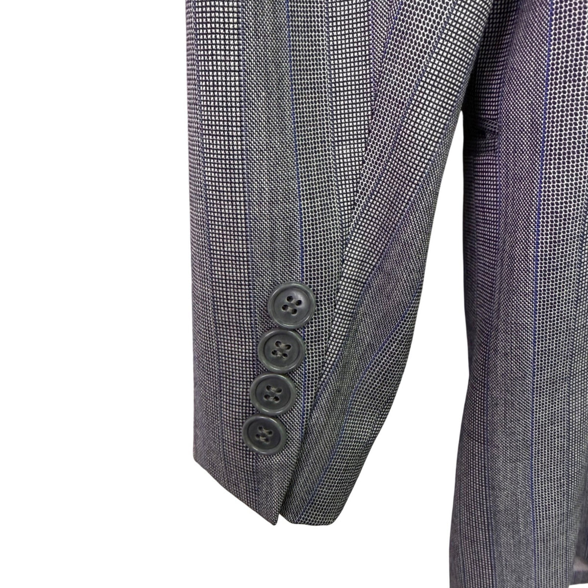 Saint Laurent Mens Gray Wool Pinstripe Blazer & Pants Suit Classic Fit