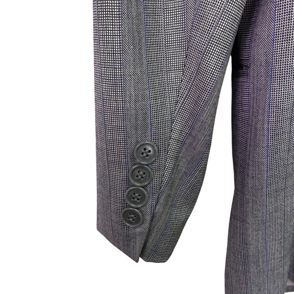 Saint Laurent Mens Gray Wool Pinstripe Blazer & Pants Suit Classic Fit