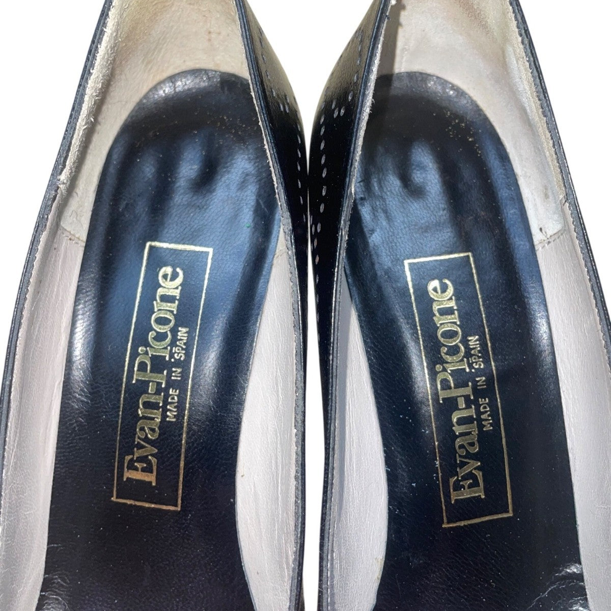 Evan Picone Women’s Black Leather Perforated Pointed Toe Dress Pumps Size 8N