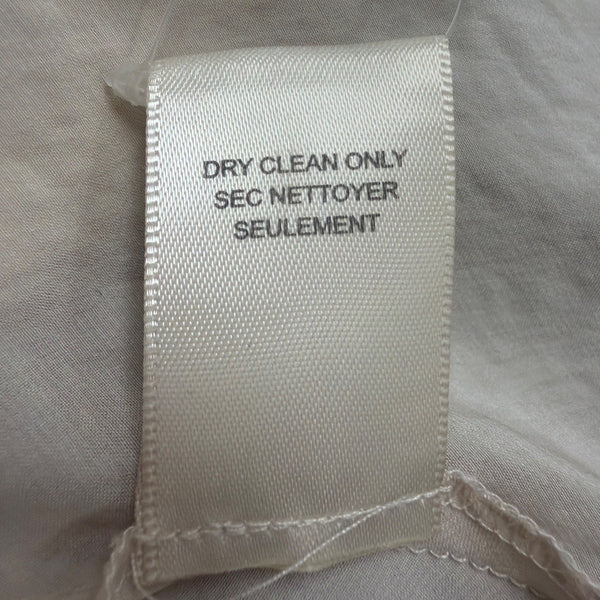 Rebecca Taylor Gray & Cream Silk Sleeveless Crochet Detail Flowy Dress Sz 2