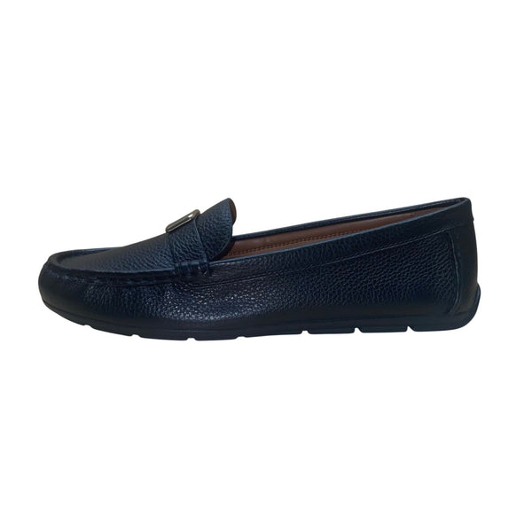 Coach Women’s Black Leather Mona Driver Loafers Casual Slip-On Shoes Sz US9.5B