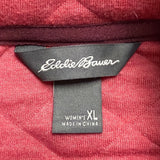 Eddie Bauer Womens Red Quilted & Mock Neck Pullover Sweatshirt Size XL 