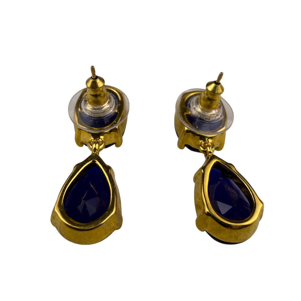 Kate Spade Gold Tone Blue Drop Earrings Stylish Lightweight Fashion Jewelry