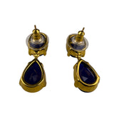 Kate Spade Gold Tone Blue Drop Earrings Stylish Lightweight Fashion Jewelry