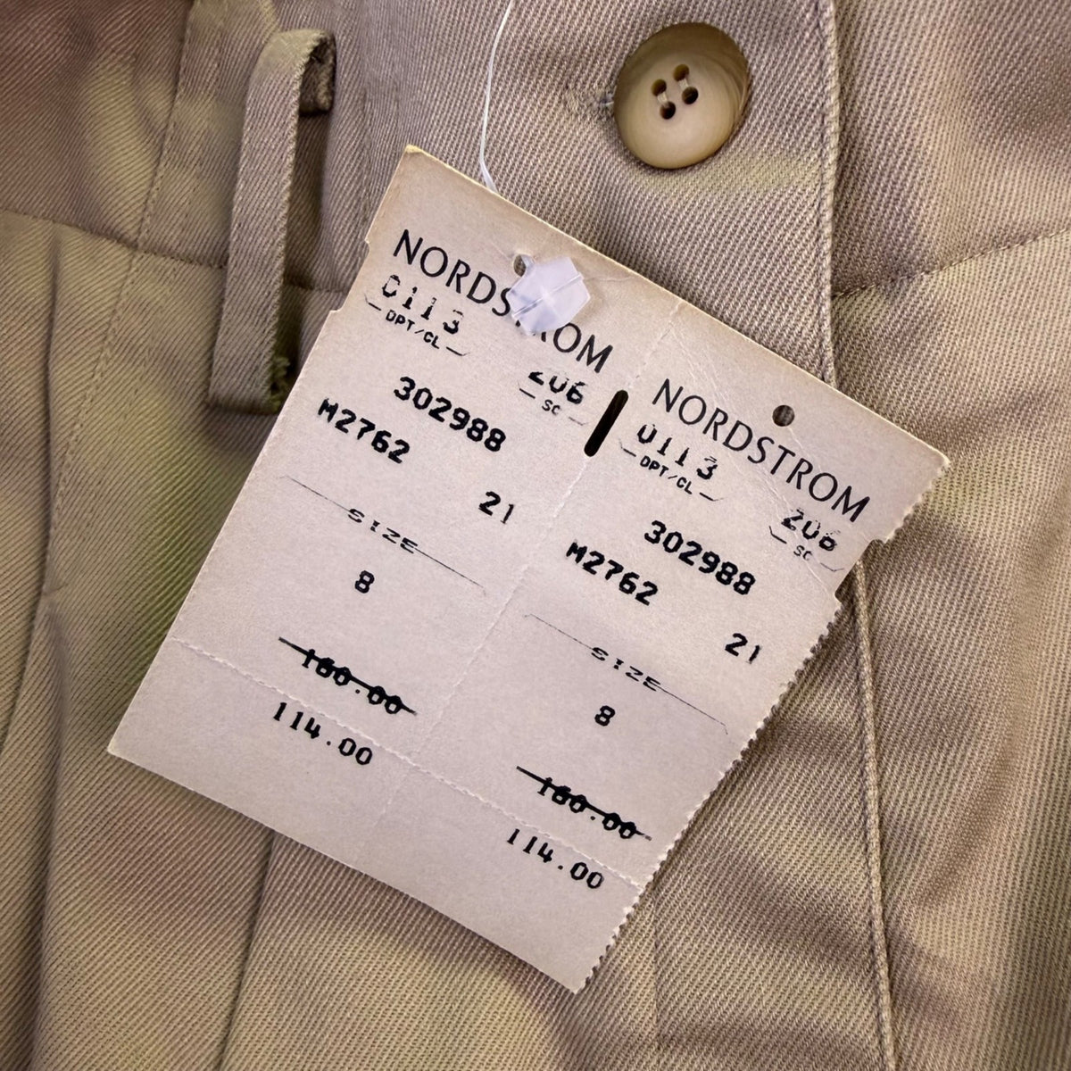 Nordstrom Michii Moon Women Tan High-Waist Pleated Dress Pants Size 8 
