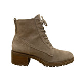 Lucky Brand Women’s Gray Suede Lace-Up Ankle Block Heel Boots Size 7.5M