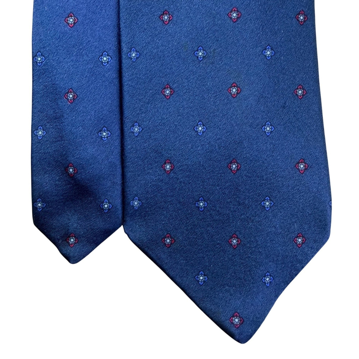 Christian D Mens Blue Silk Patterned Tie All-Season Elegant Design