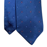 Christian D Mens Blue Silk Patterned Tie All-Season Elegant Design