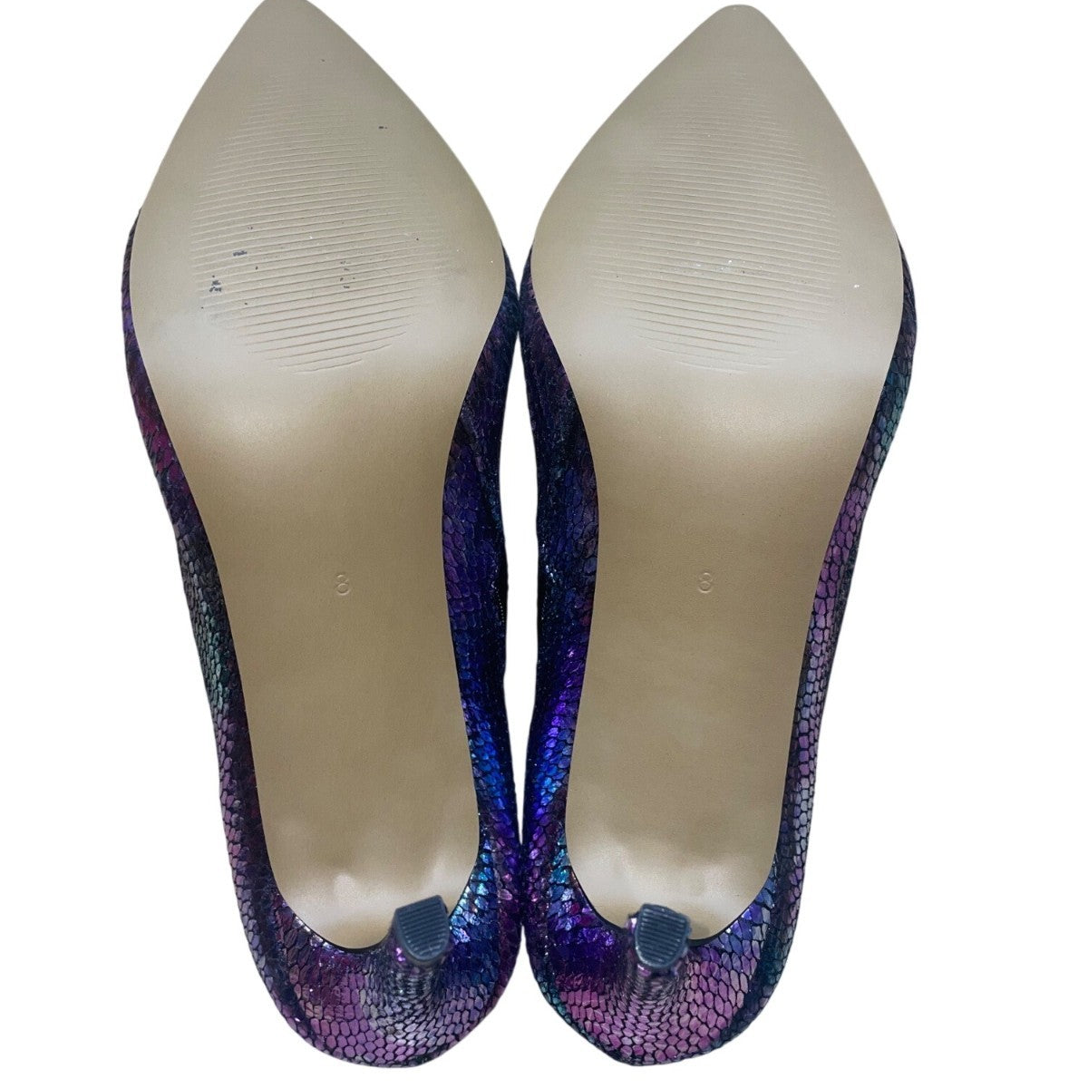 Betsey Johnson Women’s Purple Faux Snakeskin Albaa Ankle Heeled Booties Size 8M