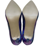 Betsey Johnson Women’s Purple Faux Snakeskin Albaa Ankle Heeled Booties Size 8M