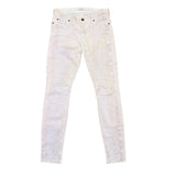 7 For All Mankind Womens White Skinny Pants Snakeskin Pattern Size 28