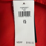 Lauren Ralph Lauren Womens Red Button-Up Puff Sleeve Midi Dress Sz 12 - New