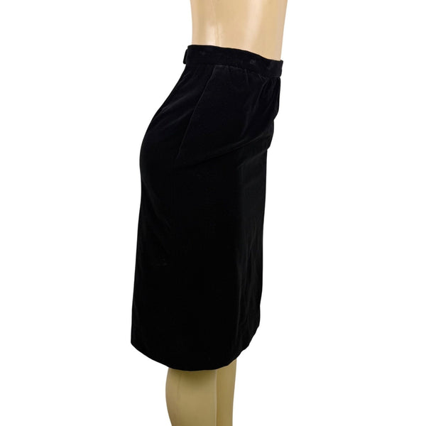 F.A. Chatta Womens Black Cotton Pencil Skirt Back Zip Stylish Design Size 8