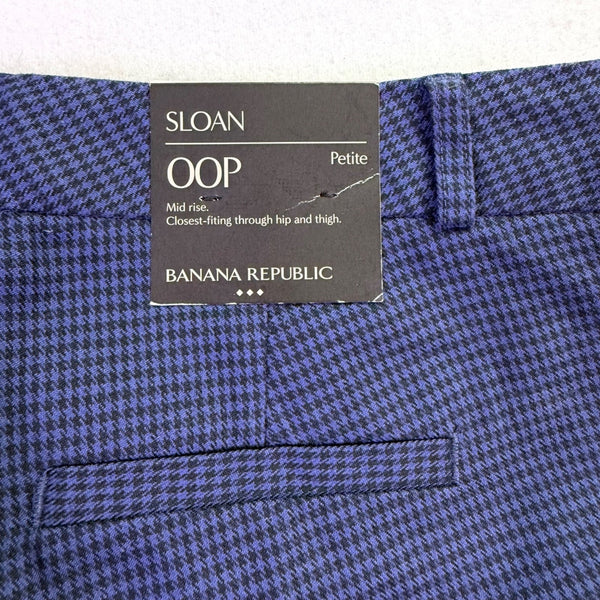 Banana Republic Womens Blue Cotton Blend Pants Sloan Petite Mid Rise Size OOP