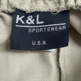K&L SportWear Beige Midi High-Waisted Pencil Skirt With Button Closure Sz 8