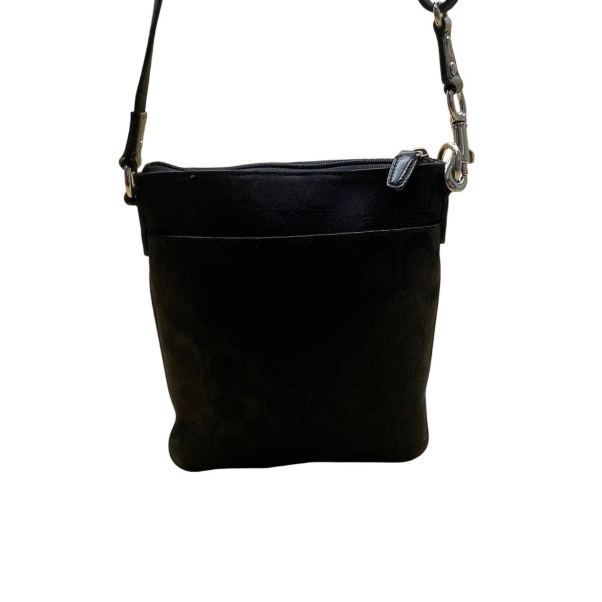 Coach Women’s Black Fabric & Leather Monogram Adjustable Strap Crossbody Bag