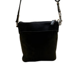 Coach Women’s Black Fabric & Leather Monogram Adjustable Strap Crossbody Bag