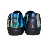 Crocs Women’s Black Rubber Tie-Dye Dual Comfort Slip-On Clogs Size W8