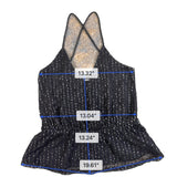 Express Womens Black Nylon & Polyester Sparkle Strappy Peplum Tank Top XS