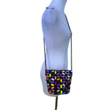 Colorful Mosaic Beaded Women’s Black Bohemian Style Crossbody Bag