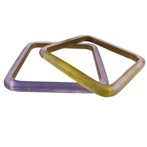 Alexis Bittar Women’s Lucite Square Bangles Set Translucent Yellow Purple Colors