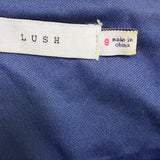 Lush Womens Navy Blue Sequin Crop Top Adjustable Straps Polyester/Nylon Size S