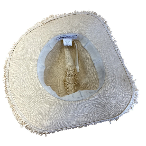 Tommy Bahamas Wide-Brimmed Beige Straw Sun Hat For Woman