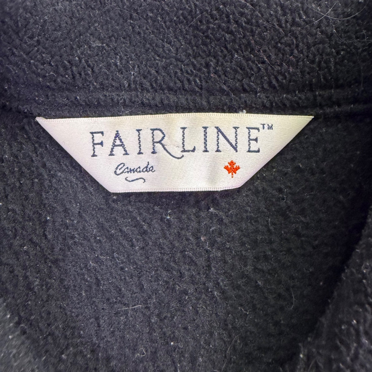 Fairline Unisex Black Fleece Sleeveless Vest Zipper Front Embroidered Sz M