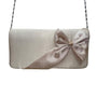 Bijoux Terner Women’s Champagne Satin Effect Chain Strap Bow Clutch Bag