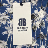 Brooklyn Brigade Mens Blue Cotton/Spandex Floral Short Sleeve Shirt Size M - New