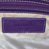 Tignanello Women’s Purple Leather With Dual Handles & Key-lace Shoulder Tote Bag