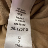 Woman Within Womens Tan Straight-Leg Pants With Elastic Waist & Pockets Size 12